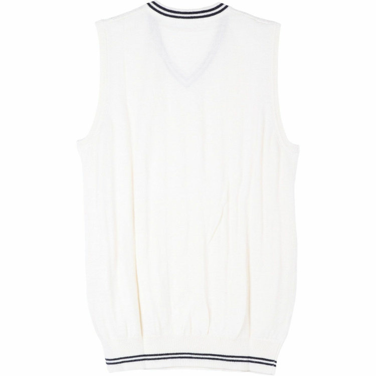 ブラックライン 【WEB限定/OUTLET】【SL】Vネックニットベスト/ホワイト/RAUMER italian design ホワイト系(白)