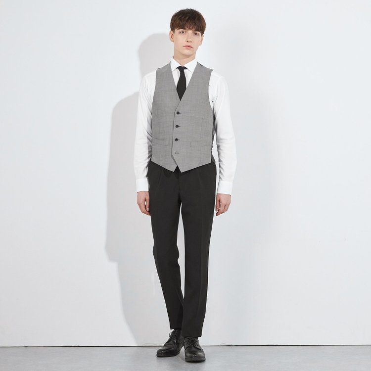 ブラックライン 【BLACK LINE】【年間】リバーシブルジレ(ベスト)/ブラック×ソリッド＆グレー×ソリッド グレー中間