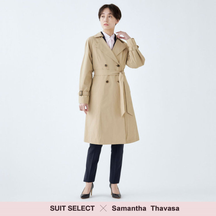 SUIT SELECT×Samantha Thavasa】バックプリーツ トレンチコート