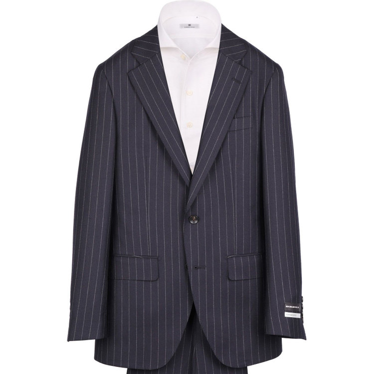 スーツセレクト 【発送在庫あり】【CLASSICO TAPERED】【秋冬】2釦シングルスーツ 1タック/ネイビー×ストライプ/NEW ZEALAND WOOL MIX ネイビー系(紺)