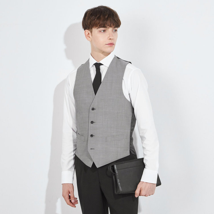 BLACK LINE】【年間】リバーシブルジレ(ベスト)/ブラック×ソリッド