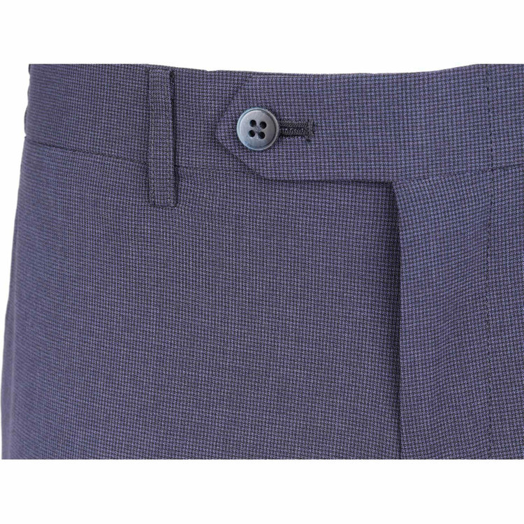 スーツセレクト 【WEB限定/OUTLET】【SLIM TAPERED】【春夏】0タックテーパードパンツ/ネイビー×ハウンドトゥース/ウエストシャーリング/ウォッシャブル/4S ネイビー系(紺)