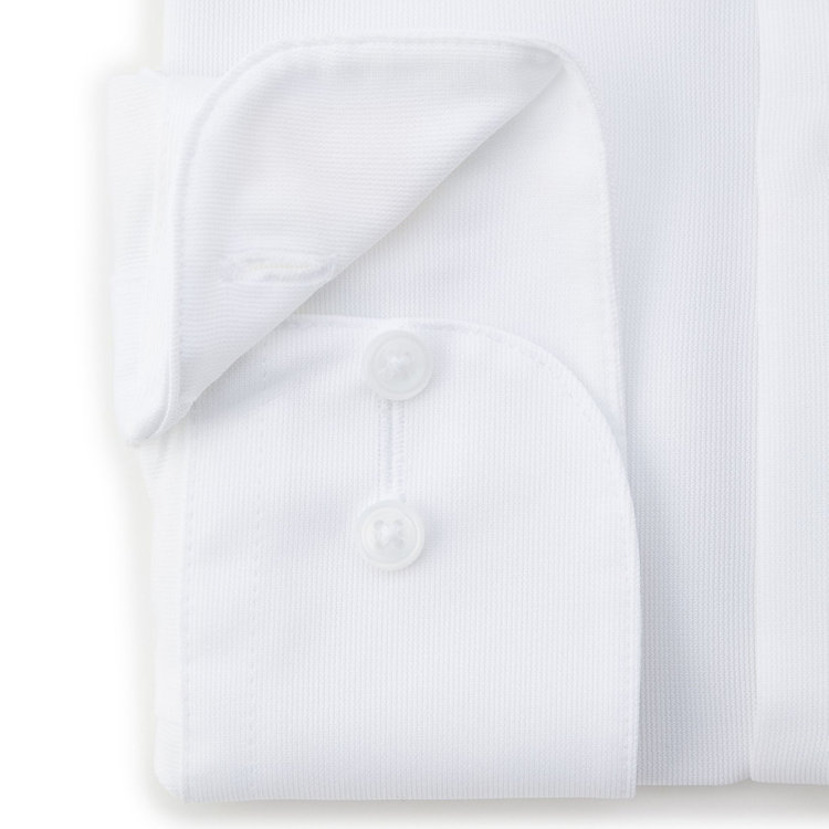 ブラックライン 【発送在庫あり】【WEB限定】【BLACK LINE】ワイドカラーワイシャツ/ホワイト/「4S」スーパーノンアイロン・ストレッチ 白