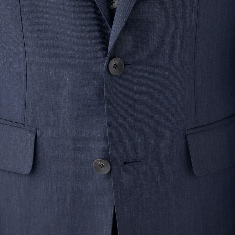 シルバーライン 【CLASSICO TAPERED】【年間】3釦段返りシングルスリーピーススーツ 2タック/ネイビー×ソリッド/NEW ZEALAND WOOL MIX/裾直し必要 紺中間