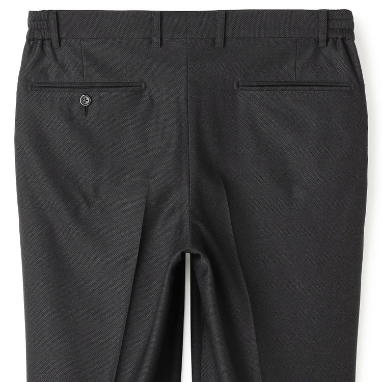 シルバーライン 【CLASSICO TAPERED】【春夏】1タックテーパードパンツ/ブラック/ウエストシャーリング仕様/4S SUSTAINABILITY&ECOLOGY FABRIC/※裾直し必要 黒