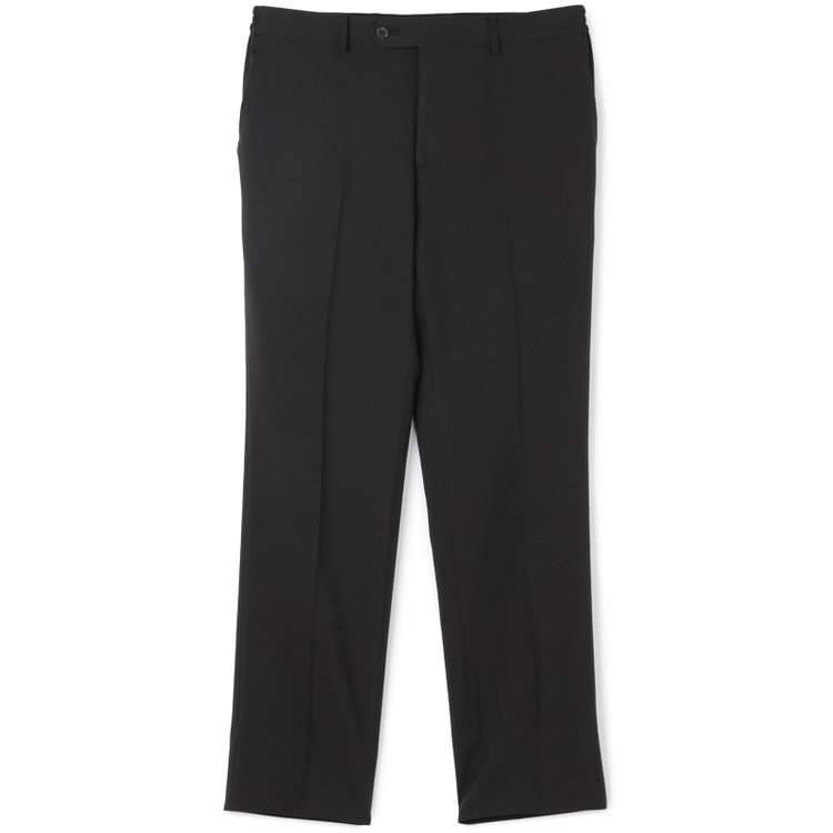 ブラックライン 【WEB限定】【発送在庫あり】【SLIM TAPERED】【年間】ウォッシャブル0タックテーパードパンツ/ブラック/ウエストシャーリング仕様/裾上げ済仕様 黒