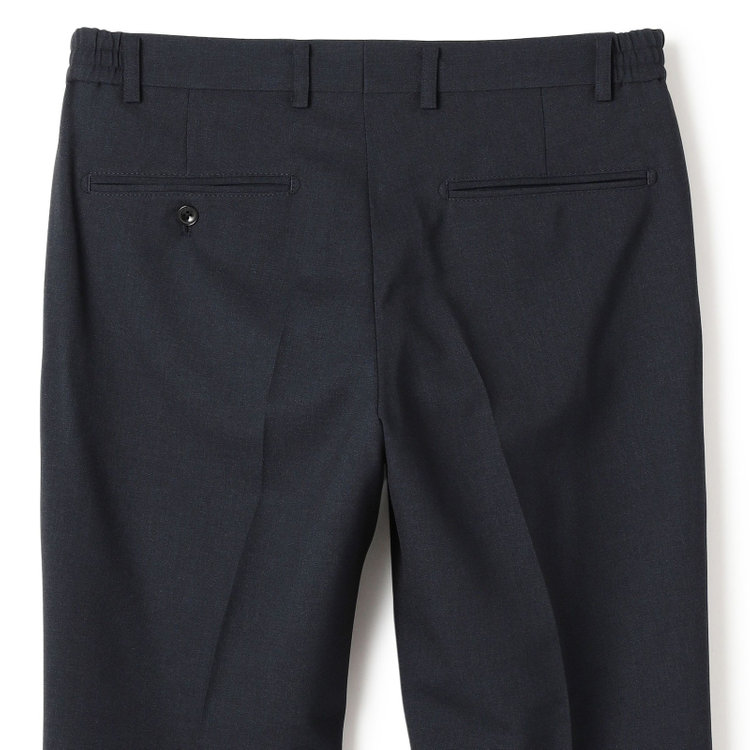 ブラックライン 【SLIM TAPERED_2】【年間】スペアパンツ付き/2釦シングルスーツ 0タック/ネイビー/ウエストシャーリング/4S SUSTAINABILITY/※パンツ裾上げ済仕様 紺濃色
