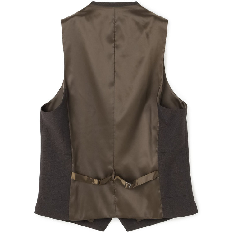 シルバーライン 【CLASSICO TAPERED】【春夏】2釦シングルスリーピーススーツ 1タック/ブラウン×ウィンドペン/ウエストムーブ/4S SUSTAINABILITY&ECOLOGY FABRIC/※パンツ裾上げ済仕様 茶濃色