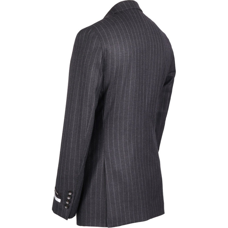 スーツセレクト 【CLASSICO TAPERED】【秋冬】2釦シングルスーツ 1タック/グレー×ストライプ/NEW ZEALAND WOOL MIX グレー系(灰)