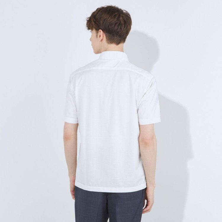 シルバーライン 【RBC/五分袖】カッタウェイビズポロシャツ プルオーバータイプ/ホワイト/4S コットンブレンド 白