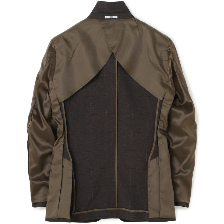 シルバーライン 【CLASSICO TAPERED】【春夏】2釦シングルスリーピーススーツ 1タック/ブラウン×ウィンドペン/ウエストムーブ/4S SUSTAINABILITY&ECOLOGY FABRIC/※パンツ裾上げ済仕様 茶濃色