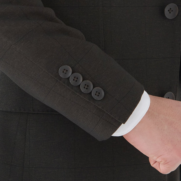 シルバーライン 【CLASSICO TAPERED】【春夏】2釦シングルスリーピーススーツ 1タック/ブラウン×ウィンドペン/ウエストムーブ/4S SUSTAINABILITY&ECOLOGY FABRIC/※パンツ裾上げ済仕様 茶濃色