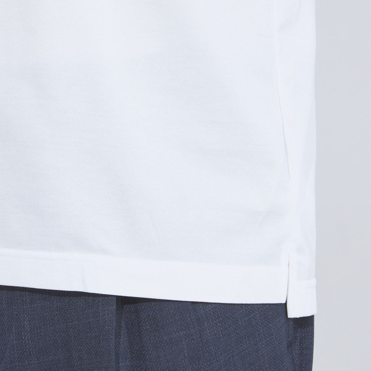 シルバーライン 【RBC/五分袖】カッタウェイビズポロシャツ プルオーバータイプ/ホワイト/4S コットンブレンド 白