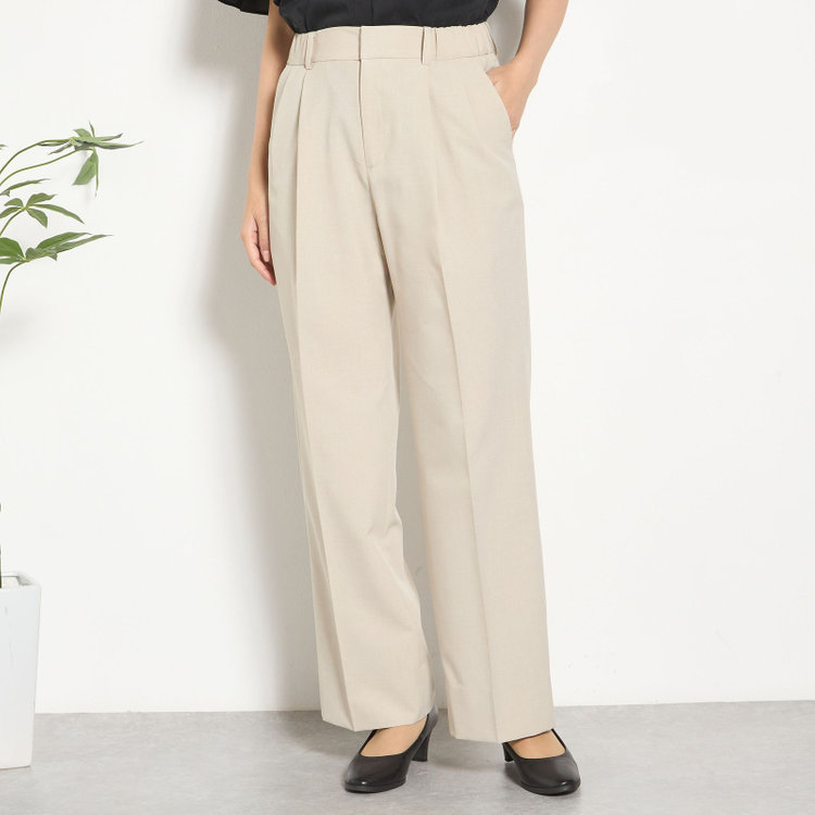 シルバーライン 【RELAX WIDE】【春夏】 2釦シングルジャケットワイドパンツスーツ/ベージュ/4S SUSTAINABILITY&ECOLOGY FABRIC/※パンツ裾上げ済仕様 茶淡色