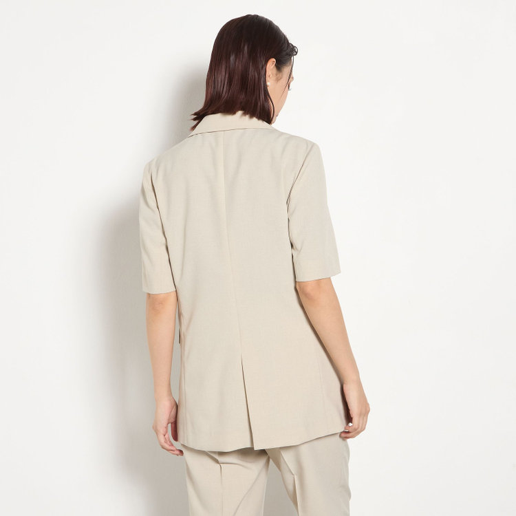 シルバーライン 【RELAX WIDE】【春夏】 2釦シングルジャケットワイドパンツスーツ/ベージュ/4S SUSTAINABILITY&ECOLOGY FABRIC/※パンツ裾上げ済仕様 茶淡色
