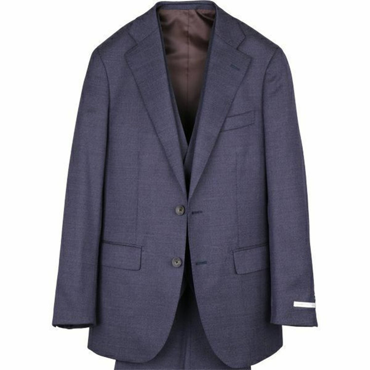 スーツセレクト 【WEB限定/OUTLET】【CLASSICO TAPERED】【年間】2釦シングルスリーピーススーツ 2タック/ネイビー×/サイドAJ ネイビー系(紺)
