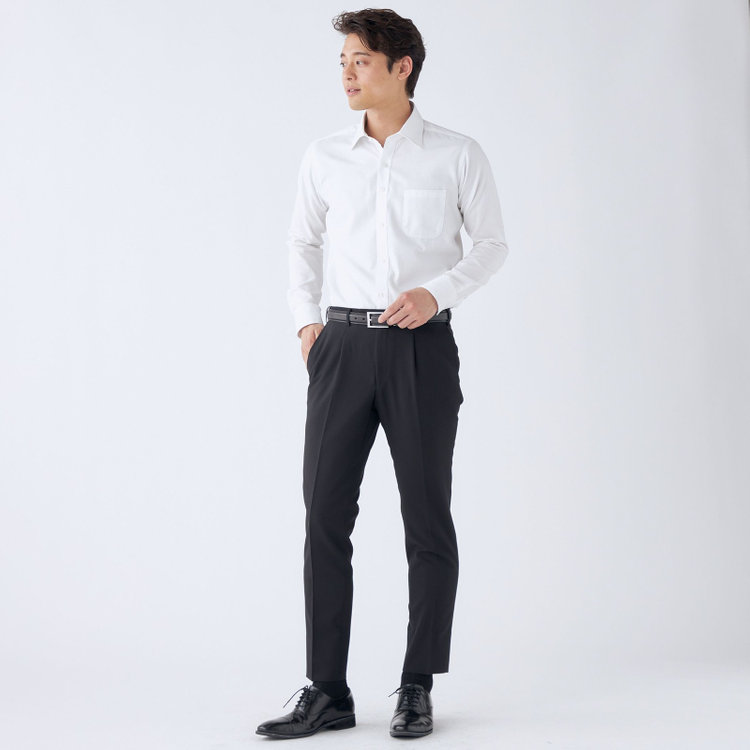 シルバーライン 【CLASSICO TAPERED】【春夏】1タックテーパードパンツ/ブラック/4S SUSTAINABILITY&ECOLOGY FABRIC/※裾上げ済仕様 黒