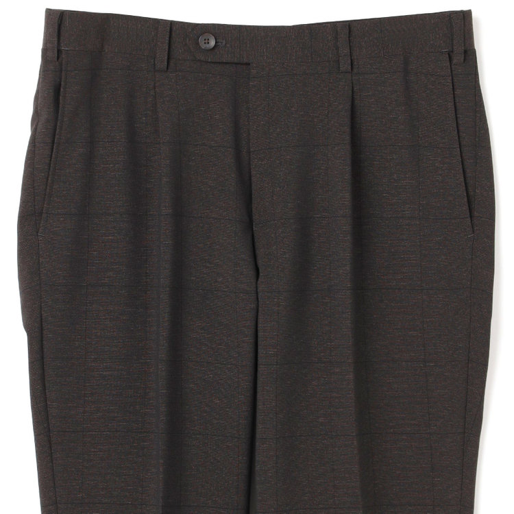 シルバーライン 【CLASSICO TAPERED】【春夏】2釦シングルスリーピーススーツ 1タック/ブラウン×ウィンドペン/ウエストムーブ/4S SUSTAINABILITY&ECOLOGY FABRIC/※パンツ裾上げ済仕様 茶濃色
