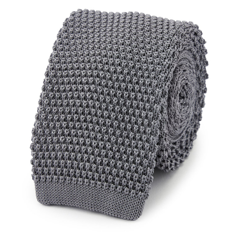 シルバーライン 【SILVER LINE】シルクニットネクタイ 7.0cm幅/グレー その他