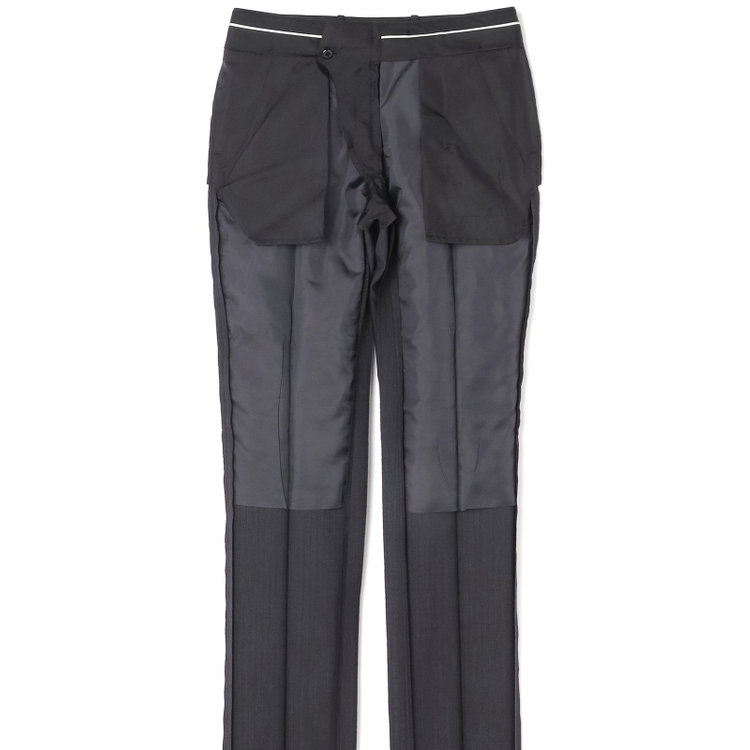 ブラックライン 【KSW】【春夏】スペアパンツ付き/2釦シングルスーツ 0タック/グレー×シャドーストライプ/ウォッシャブル/※裾上げ必要 グレー濃色