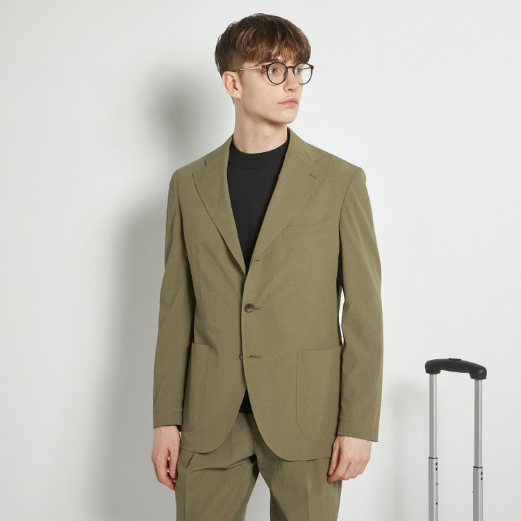 シルバーライン 【RBC】【春夏】3釦段返りシングルジャケット/カーキ/パッチポケット/4S AIR 緑中間