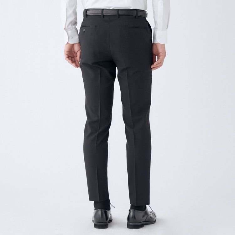 シルバーライン 【CLASSICO TAPERED】【春夏】1タックテーパードパンツ/ブラック/4S SUSTAINABILITY&ECOLOGY FABRIC/※裾上げ済仕様 黒