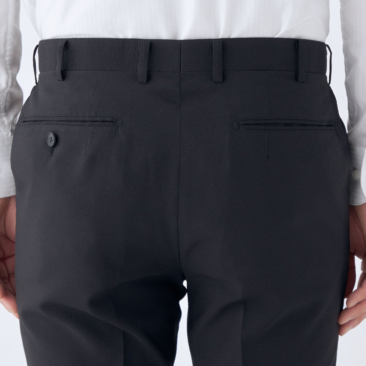 シルバーライン 【CLASSICO TAPERED】【春夏】1タックテーパードパンツ/ブラック/4S SUSTAINABILITY&ECOLOGY FABRIC/※裾上げ済仕様 黒