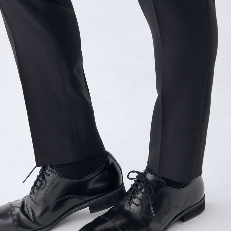 シルバーライン 【CLASSICO TAPERED】【春夏】1タックテーパードパンツ/ブラック/4S SUSTAINABILITY&ECOLOGY FABRIC/※裾上げ済仕様 黒