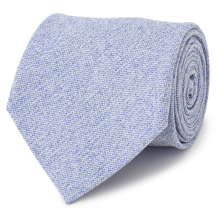 シルバーライン 【SILVER LINE】コットンシルクソリッド系ネクタイ 8.5cm幅/ブルー/Finest fabrics by COMO ITALY その他