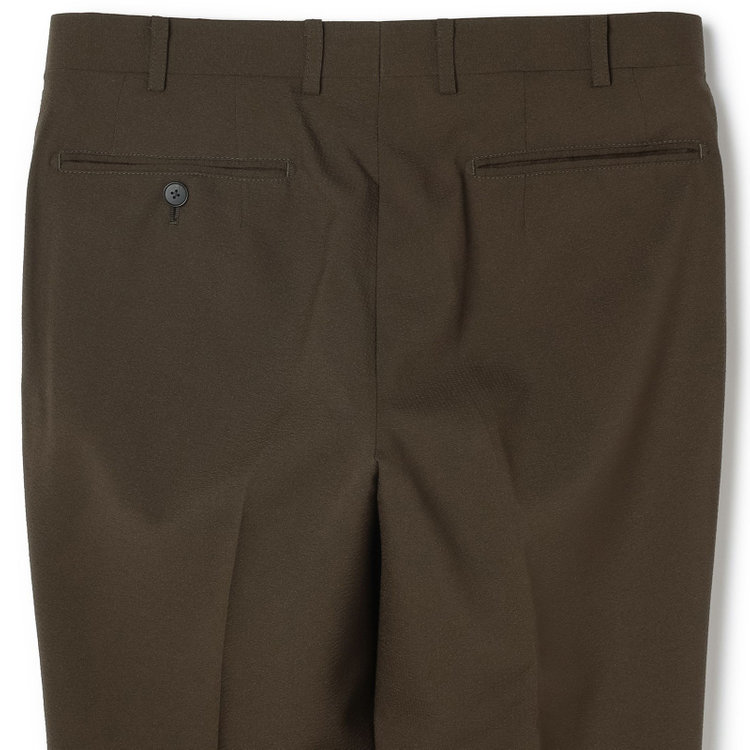 スーツセレクト 【CLASSICO TAPERED】【春夏】ウールブレンド 1タックテーパードパンツ/カーキ/裾上げ済仕様 グリーン系(緑)