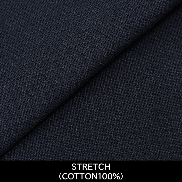 スーツセレクト 【国内縫製】【パターンオーダー】ワイシャツ・ドレスシャツ/ネイビー/ストレッチ素材(COTTON100%) ネイビー系(紺)