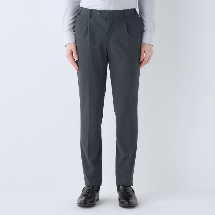 シルバーライン 【CLASSICO TAPERED】【春夏】1タックテーパードパンツ/グレー/ウエストシャーリング/RIRANCHA/裾上げ済仕様 グレー中間
