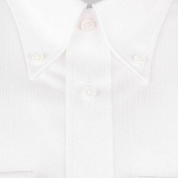 シルバーライン 【SILVER LINE】【形態安定】ボタンダウンドレスワイシャツ/ホワイト×ドビーストライプ 白