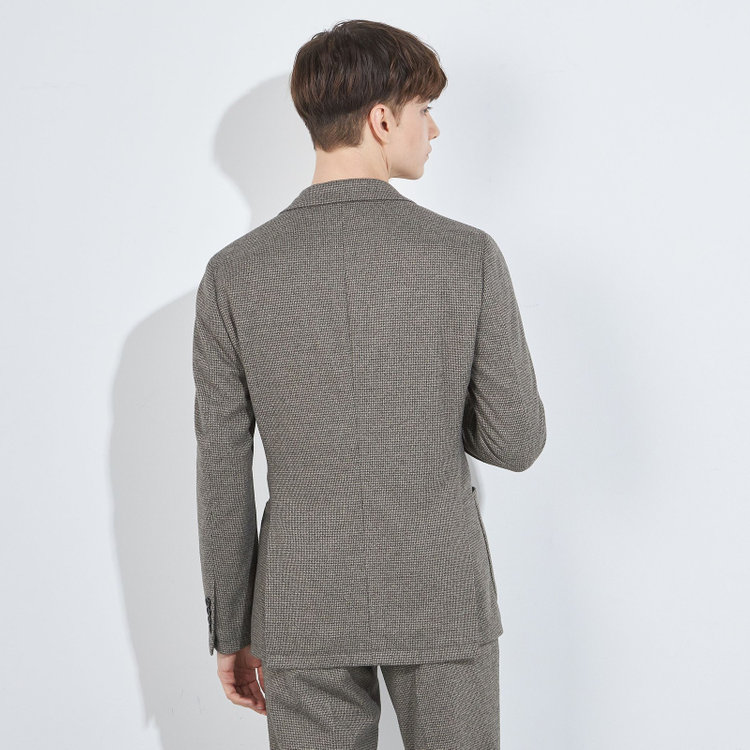 シルバーライン 【5DAYS CLOSET】【RBC】【秋冬】2釦ジャケット/カーキ×チェック/パッチポケット 黄淡色