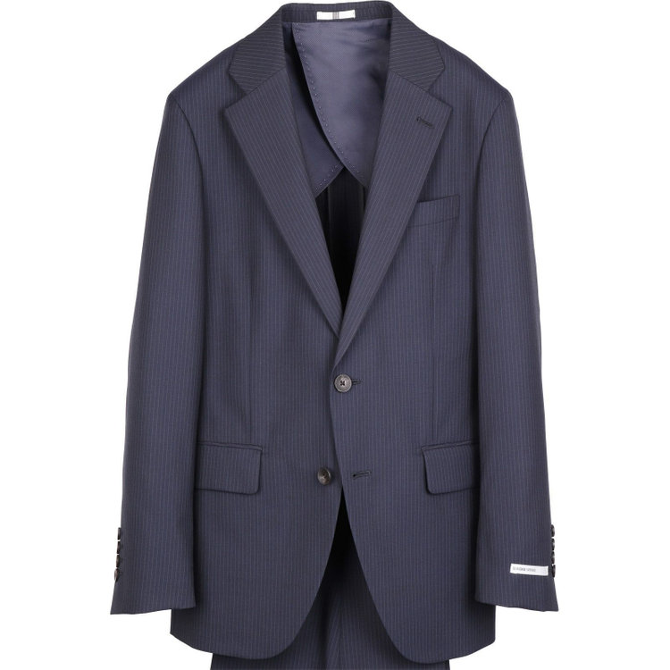 スーツセレクト 【CLASSICO TAPERED】【春夏】2釦シングルスーツ 1タック/ネイビー×ストライプ/ウォシャブル ネイビー系(紺)
