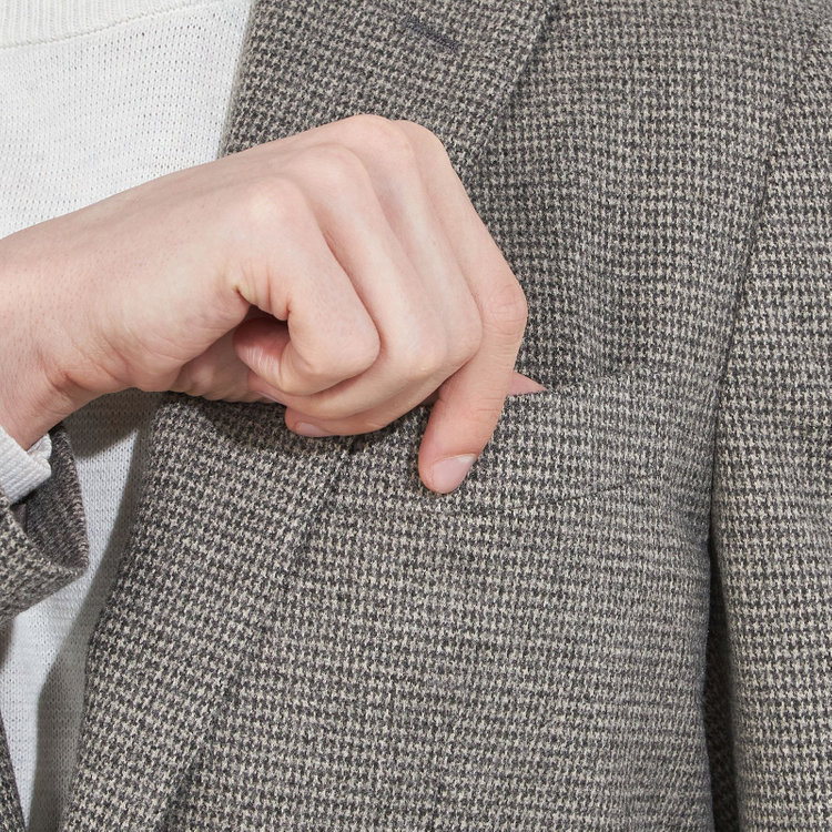 シルバーライン 【5DAYS CLOSET】【RBC】【秋冬】2釦ジャケット/カーキ×チェック/パッチポケット 黄淡色