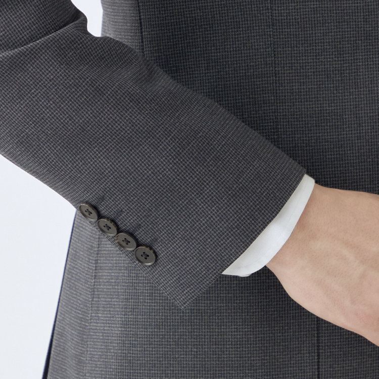 シルバーライン 【4S CROSS】【年間】セットアップジャケット/グレー×ハウンドトゥース/パッチポケット グレー中間