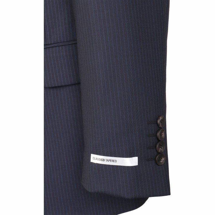 スーツセレクト 【CLASSICO TAPERED】【春夏】2釦シングルスーツ 1タック/ネイビー×ストライプ/ウォシャブル ネイビー系(紺)