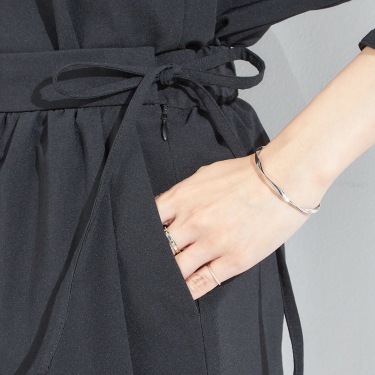 シルバーライン 【BL】【春夏】パンツ/ブラック/ジャージー素材/※裾上げ済み仕様 黒