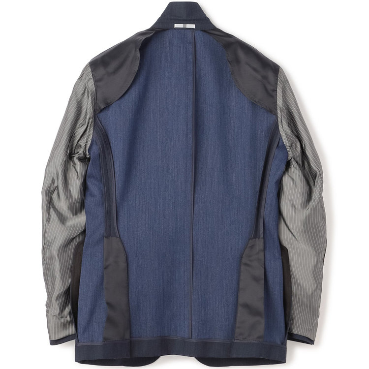 シルバーライン 【CLASSICO TAPERED】【年間】3釦段返りシングルスリーピーススーツ 2タック/ネイビー×ソリッド/NEW ZEALAND WOOL MIX/裾直し必要 紺中間