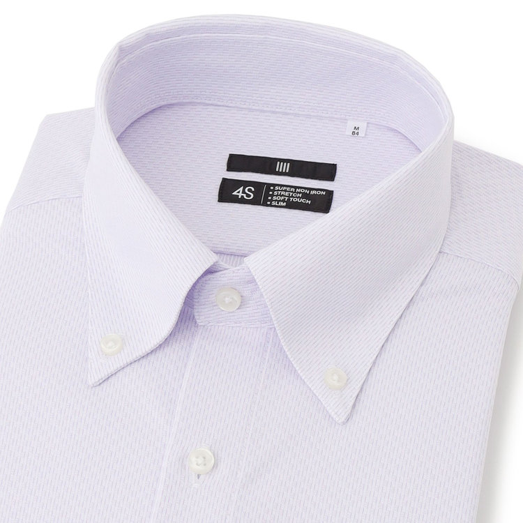 ブラックライン 【発送在庫あり】【BLACK LINE】ボタンダウンワイシャツ/パープル×ドビー/「4S」スーパーノンアイロン・ストレッチ 紫中間