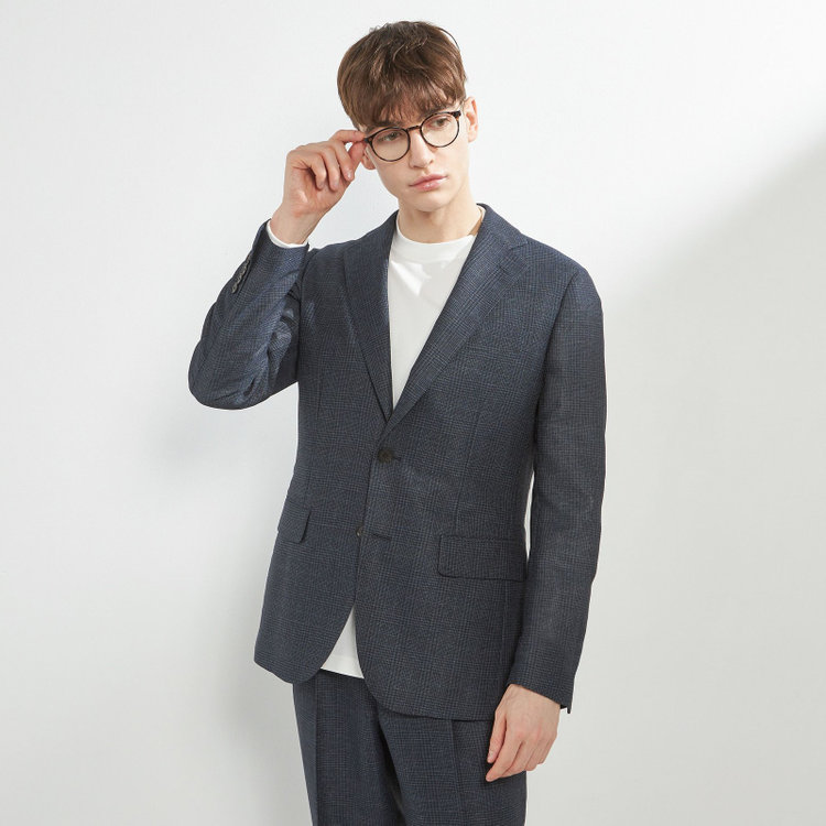 シルバーライン 【5DAYS CLOSET】【RBC】【春夏】2釦シングルジャケット/ネイビー×チェック/4S SUSTAINABILITY&ECOLOGY FABRIC 紺中間