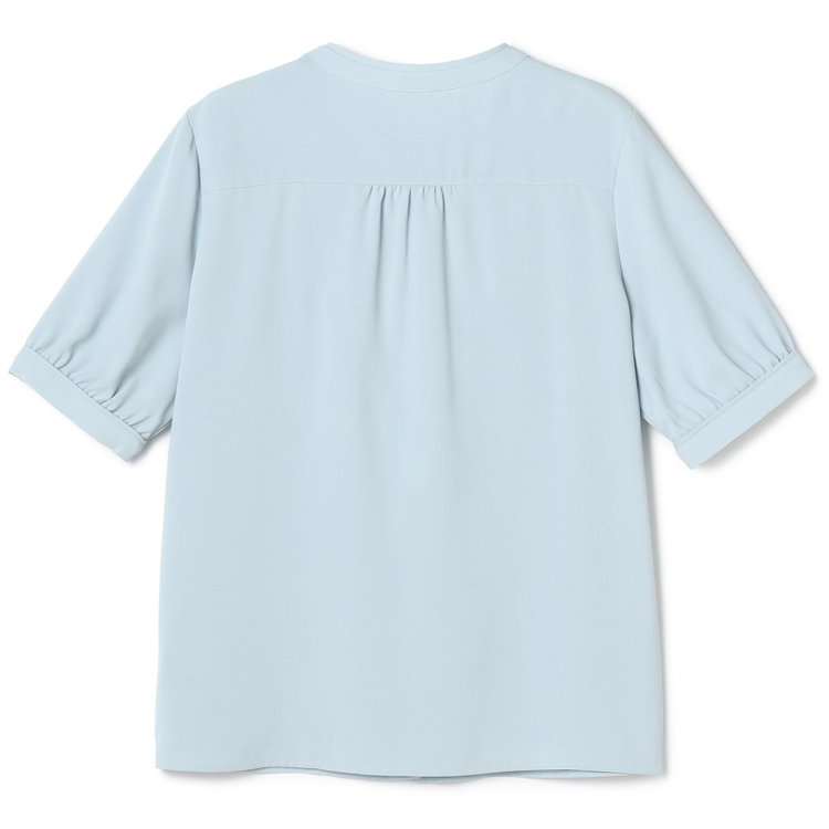 シルバーライン 【SILVER LINE/5分袖】バンドカラーブラウス/ブルー 青淡色