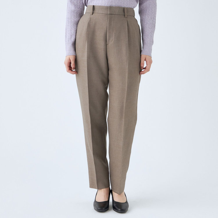 シルバーライン 【RELAX TAPERED_2】【秋冬】1釦シングルテーパードパンツスーツ/グレイッシュモカ/ウォッシャブル/4S SUSTAINABILITY&ECOLOGY FABRIC/※パンツ裾上げ済仕様 茶淡色
