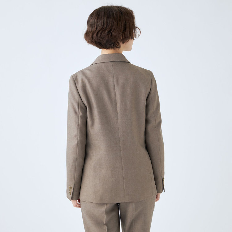 シルバーライン 【RELAX TAPERED_2】【秋冬】1釦シングルテーパードパンツスーツ/グレイッシュモカ/ウォッシャブル/4S SUSTAINABILITY&ECOLOGY FABRIC/※パンツ裾上げ済仕様 茶淡色