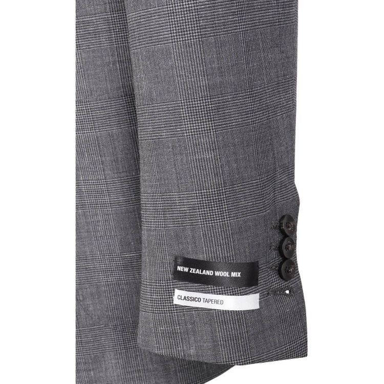 スーツセレクト 【WEB限定/OUTLET】【CLASSICO TAPERED】【春夏】3釦段返りシングルスーツ 2タック/グレー×プレイド/パッチポケット＆サイドAJ/NEW ZEALAND WOOL MIX グレー系(灰)