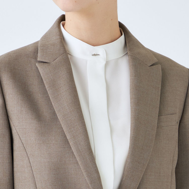 シルバーライン 【RELAX TAPERED_2】【秋冬】1釦シングルテーパードパンツスーツ/グレイッシュモカ/ウォッシャブル/4S SUSTAINABILITY&ECOLOGY FABRIC/※パンツ裾上げ済仕様 茶淡色