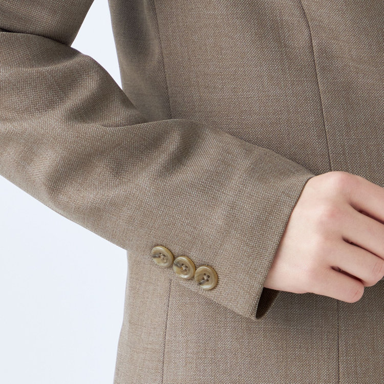 シルバーライン 【RELAX TAPERED_2】【秋冬】1釦シングルテーパードパンツスーツ/グレイッシュモカ/ウォッシャブル/4S SUSTAINABILITY&ECOLOGY FABRIC/※パンツ裾上げ済仕様 茶淡色