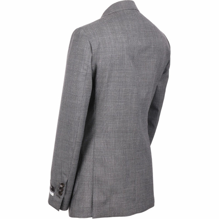 スーツセレクト 【WEB限定/OUTLET】【CLASSICO TAPERED】【春夏】3釦段返りシングルスーツ 2タック/グレー×プレイド/パッチポケット＆サイドAJ/NEW ZEALAND WOOL MIX グレー系(灰)