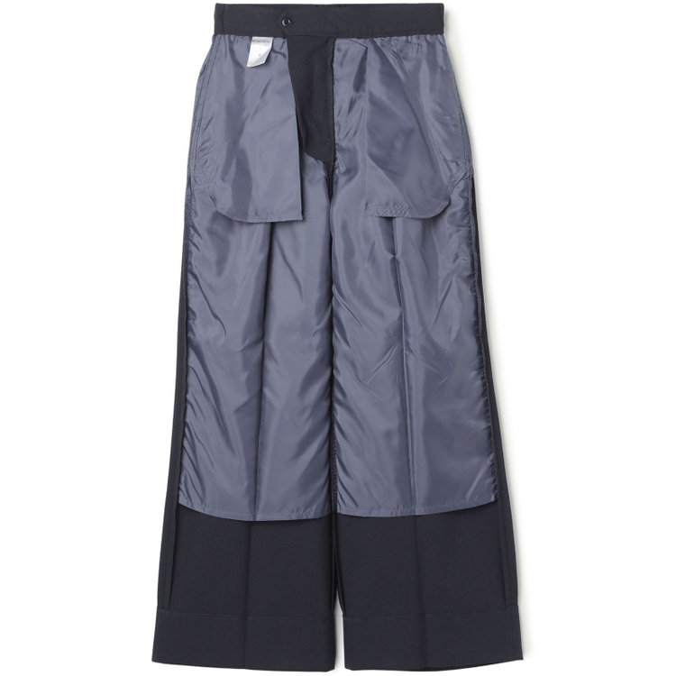シルバーライン 【RELAX WIDE】【秋冬】 ダブルジャケットワイドパンツスーツ/ネイビー/4S SUSTAINABILITY&ECOLOGY FABRIC/※パンツ裾上げ済仕様 紺中間